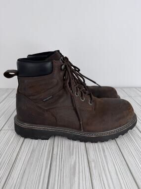 Wolverine Floorhand boots men's 9 steel toe waterproof work 6" brown leather